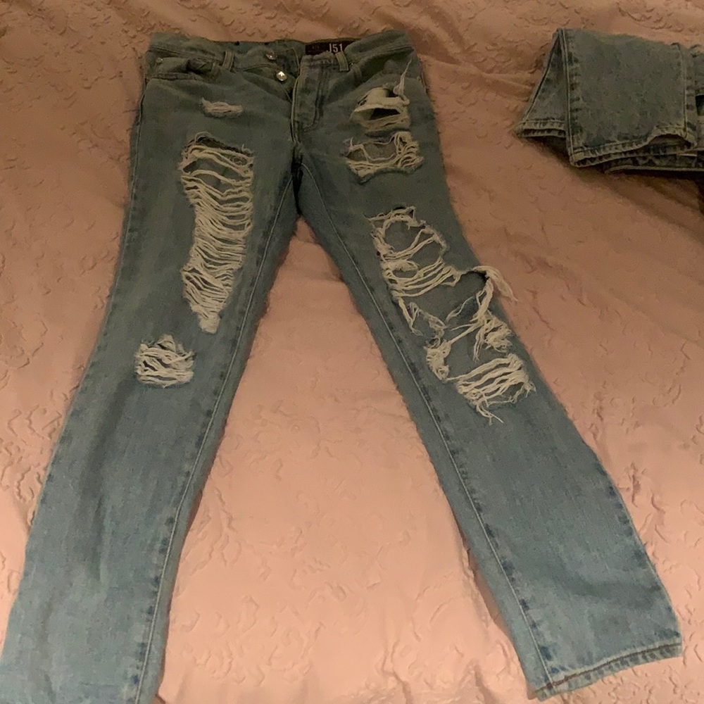 Barely worn ripped Armani Exchange jeans